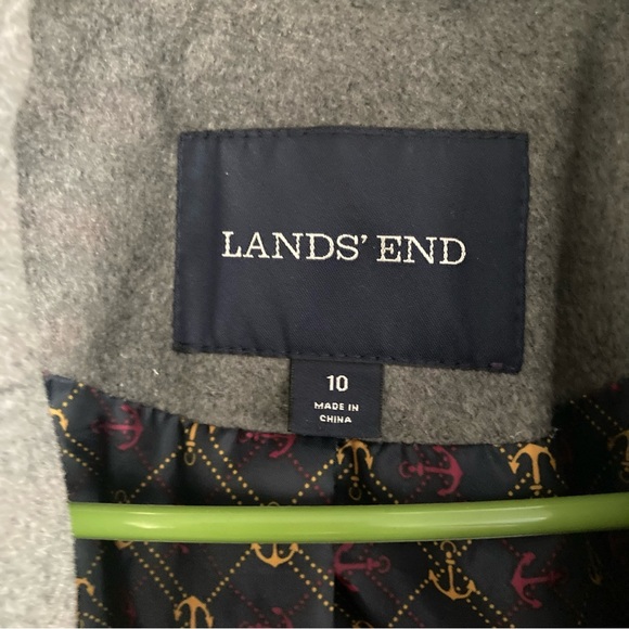 Land’s End Grey Wool Pea Coat - Picture 8 of 9